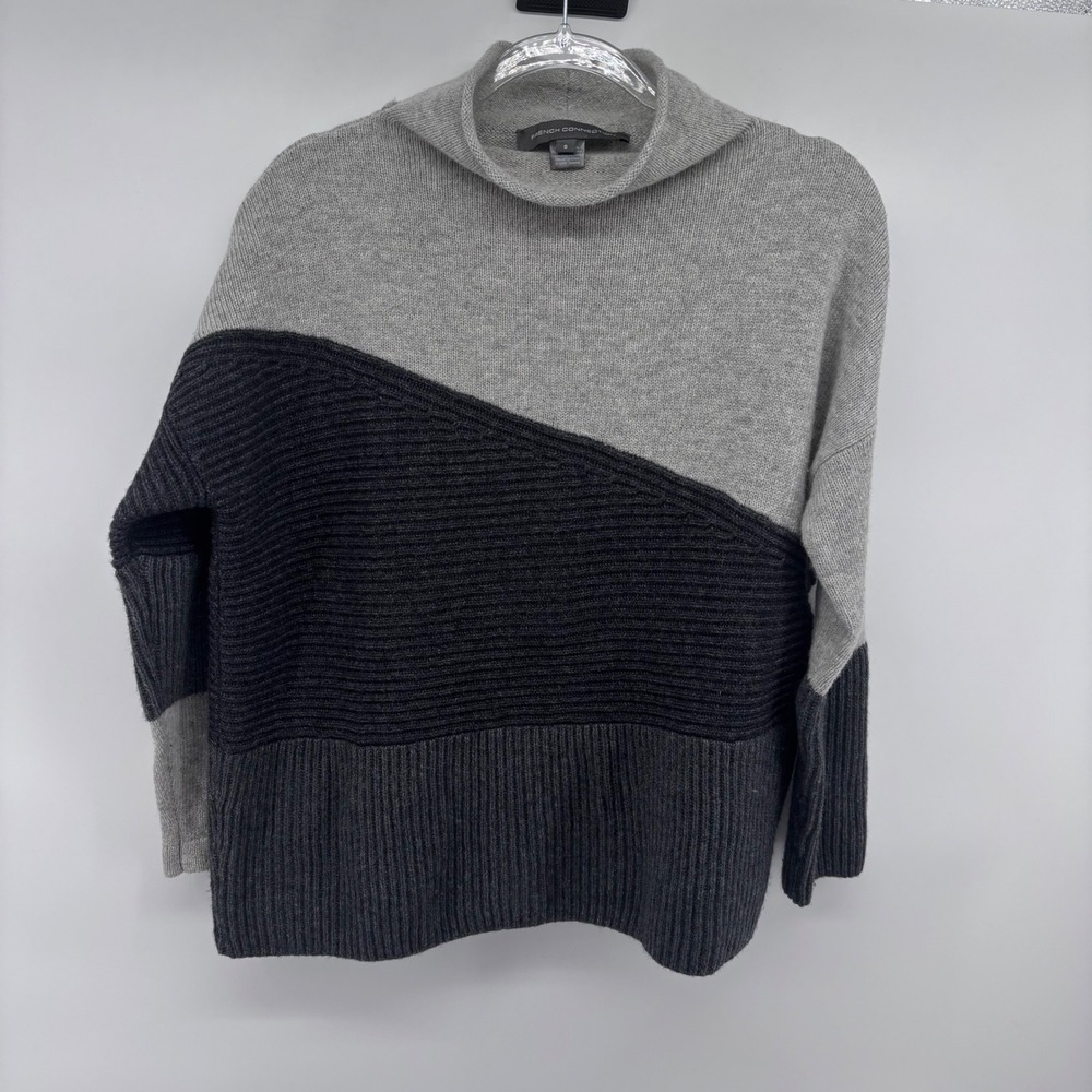 French Connection Color‎ Block Turtleneck Sweater, Women's Pullover, Size Small